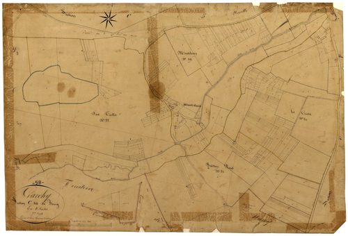 Garchy, cadastre ancien : plan parcellaire de la section C dite du Bourg, feuille 7