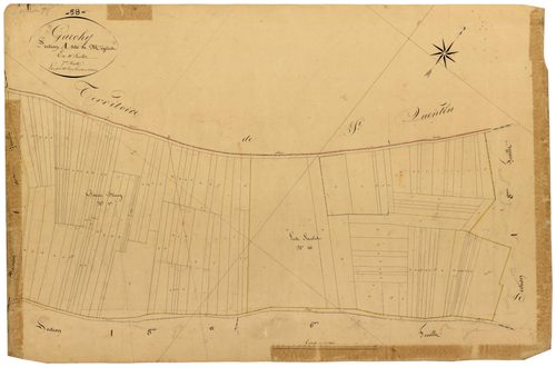 Garchy, cadastre ancien : plan parcellaire de la section A dite de Mézières, feuille 7