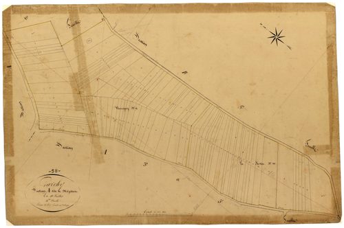 Garchy, cadastre ancien : plan parcellaire de la section A dite de Mézières, feuille 4