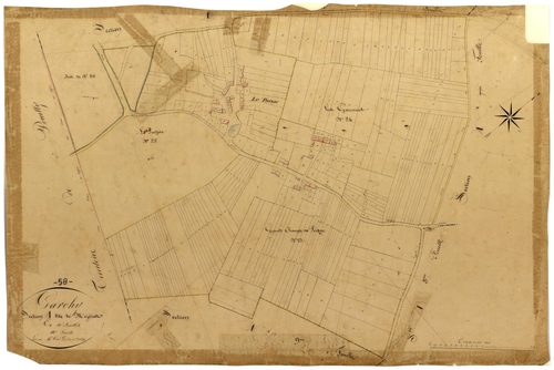 Garchy, cadastre ancien : plan parcellaire de la section A dite de Mézières, feuille 10
