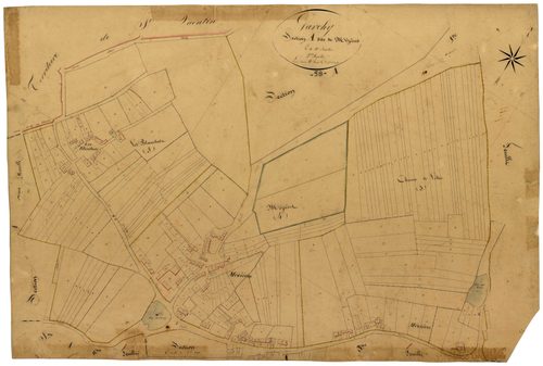 Garchy, cadastre ancien : plan parcellaire de la section A dite de Mézières, feuille 2