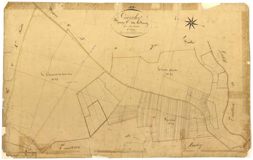 Garchy, cadastre ancien : plan parcellaire de la section C dite du Bourg, feuille 6