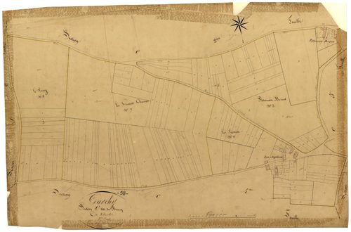 Garchy, cadastre ancien : plan parcellaire de la section C dite du Bourg, feuille 3