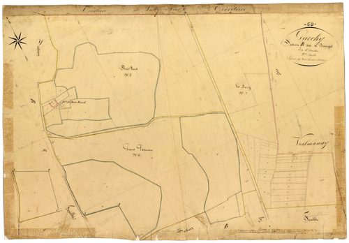 Garchy, cadastre ancien : plan parcellaire de la section B dite de Boisrond, feuille 2