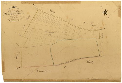 Garchy, cadastre ancien : plan parcellaire de la section A dite de Mézières, feuille 9