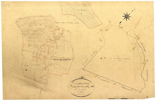 Germenay, cadastre ancien : plan parcellaire de la section D dite de Germenay, feuille 2