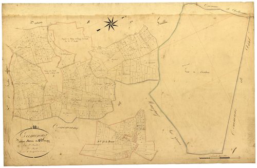 Germenay, cadastre ancien : plan parcellaire de la section B dite de Sougy, feuille 2