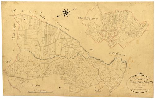 Germenay, cadastre ancien : plan parcellaire de la section B dite de Sougy, feuille 1