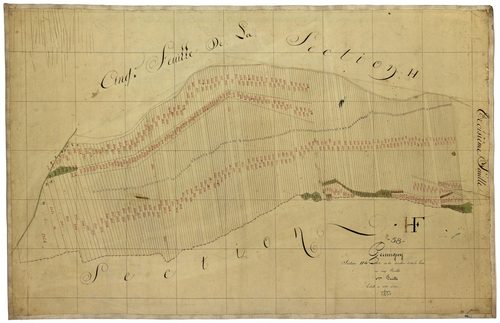 Germigny-sur-Loire, cadastre ancien : plan parcellaire de la section H dite de la Saulaie et de la Loire, feuille 4