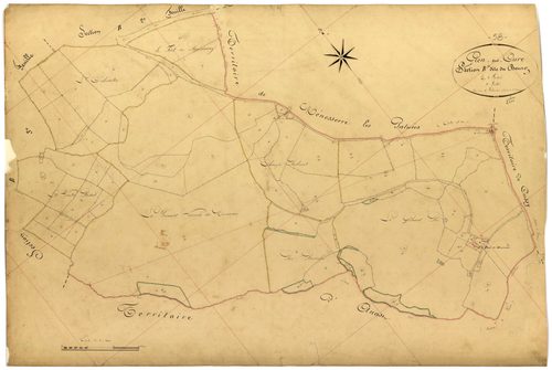Gien-sur-Cure, cadastre ancien : plan parcellaire de la section B dite du Bourg, feuille 4