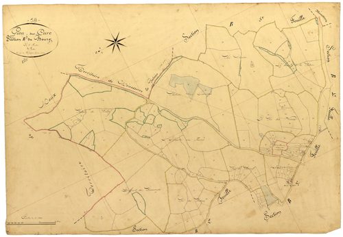 Gien-sur-Cure, cadastre ancien : plan parcellaire de la section B dite du Bourg, feuille 2