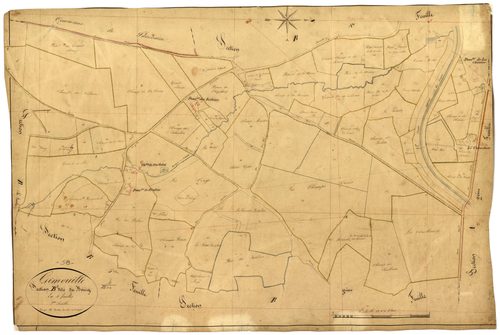 Gimouille, cadastre ancien : plan parcellaire de la section B dite du Bourg, feuille 2