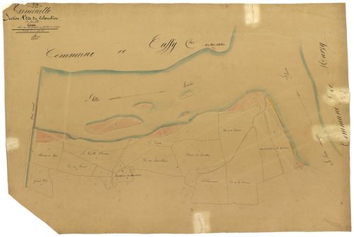 Gimouille, cadastre ancien : plan parcellaire de la section A dite du Colombier, feuille 1, annexe