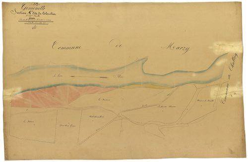 Gimouille, cadastre ancien : plan parcellaire de la section A dite du Colombier, feuilles 2 et 3, annexe