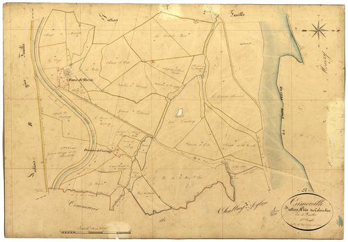 Gimouille, cadastre ancien : plan parcellaire de la section A dite du Colombier, feuille 3