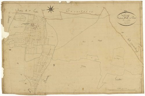 Giry, cadastre ancien : plan parcellaire de la section B dite de Gipy, feuille 10