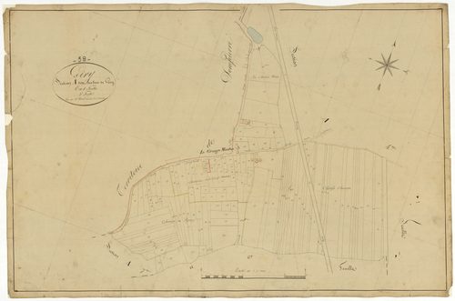 Giry, cadastre ancien : plan parcellaire de la section A dite des Bois de Giry, feuille 5
