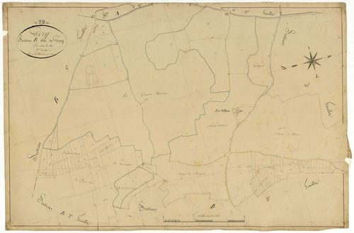 Giry, cadastre ancien : plan parcellaire de la section B dite de Gipy, feuille 9