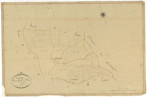 Giry, cadastre ancien : plan parcellaire de la section B dite de Gipy, feuille 5