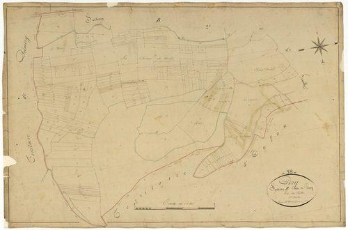 Giry, cadastre ancien : plan parcellaire de la section B dite de Gipy, feuille 3