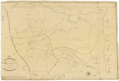 Glux-en-Glenne, cadastre ancien : plan parcellaire de la section B dite du Mont Beuvray, feuille 8