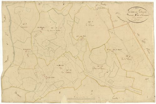 Glux-en-Glenne, cadastre ancien : plan parcellaire de la section A dite des Courreaux, feuille 2