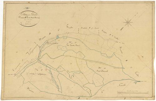Glux-en-Glenne, cadastre ancien : plan parcellaire de la section B dite du Mont Beuvray, feuille 5