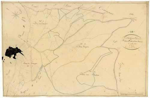 Glux-en-Glenne, cadastre ancien : plan parcellaire de la section B dite du Mont Beuvray, feuille 3