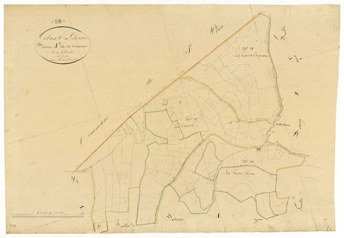 Glux-en-Glenne, cadastre ancien : plan parcellaire de la section A dite des Courreaux, feuille 4