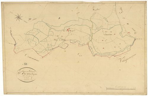 Glux-en-Glenne, cadastre ancien : plan parcellaire de la section B dite du Mont Beuvray, feuille 6