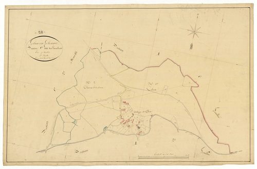 Glux-en-Glenne, cadastre ancien : plan parcellaire de la section C dite des Lamberts, feuille 1