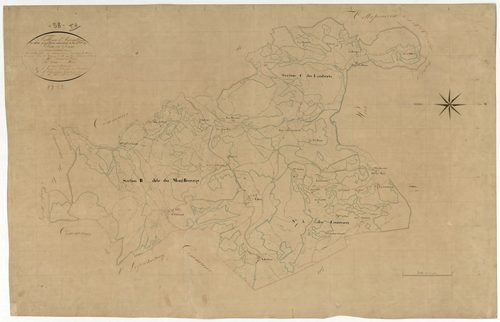 Glux-en-Glenne, cadastre ancien : tableau d'assemblage