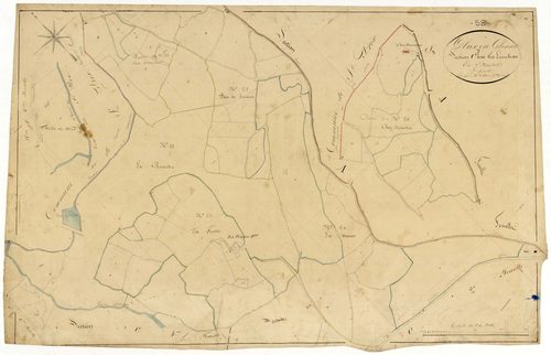 Glux-en-Glenne, cadastre ancien : plan parcellaire de la section C dite des Lamberts, feuille 7