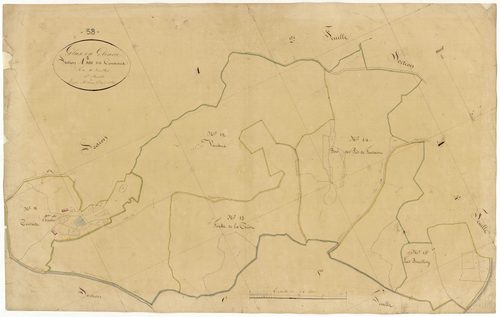 Glux-en-Glenne, cadastre ancien : plan parcellaire de la section A dite des Courreaux, feuille 3