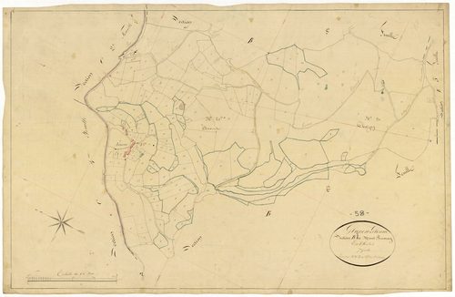 Glux-en-Glenne, cadastre ancien : plan parcellaire de la section B dite du Mont Beuvray, feuille 7