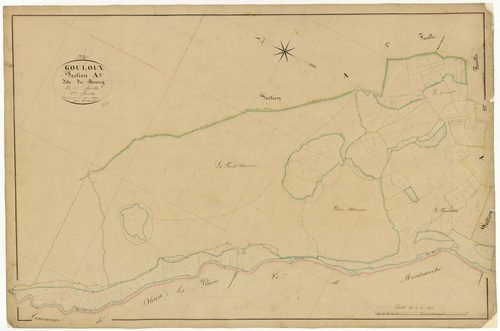 Gouloux, cadastre ancien : plan parcellaire de la section A dite du Bourg, feuille 2