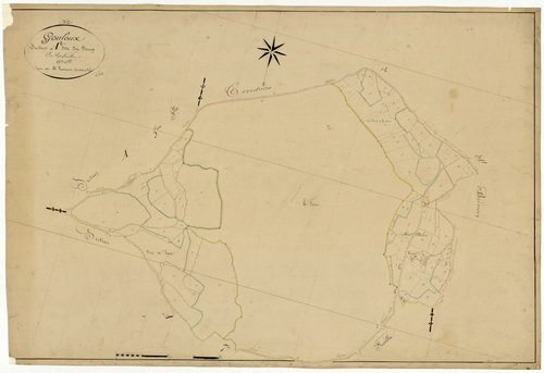 Gouloux, cadastre ancien : plan parcellaire de la section A dite du Bourg, feuille 6