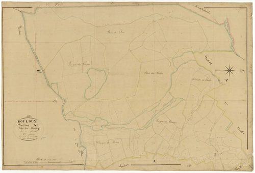 Gouloux, cadastre ancien : plan parcellaire de la section A dite du Bourg, feuille 4