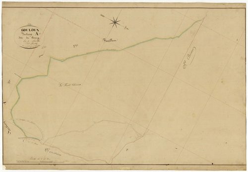 Gouloux, cadastre ancien : plan parcellaire de la section A dite du Bourg, feuille 1
