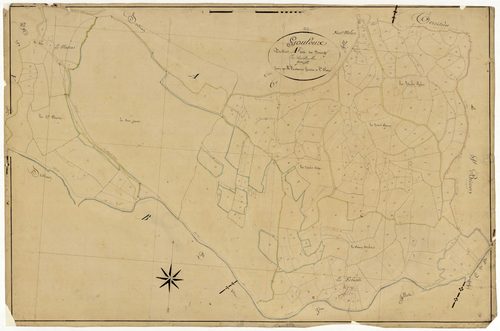 Gouloux, cadastre ancien : plan parcellaire de la section A dite du Bourg, feuille 7