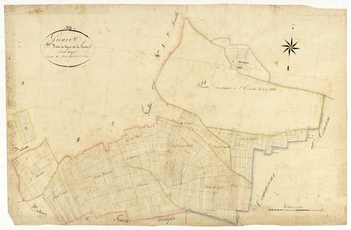 Grenois, cadastre ancien : plan parcellaire de la section B dite des Vignes de la Forêt