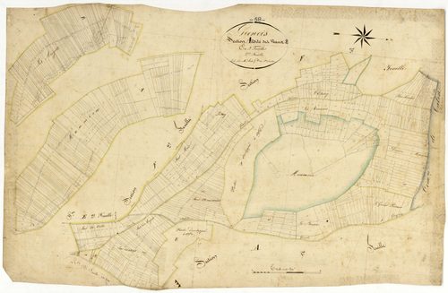 Grenois, cadastre ancien : plan parcellaire de la section A dite des Veaux, feuille 2