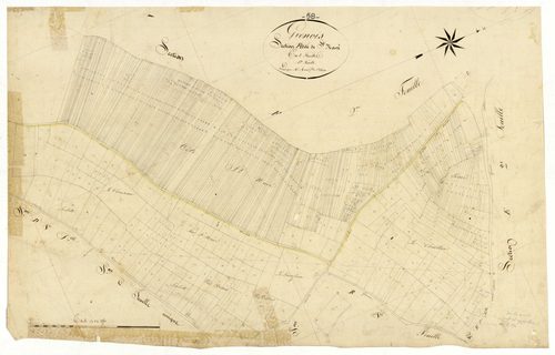 Grenois, cadastre ancien : plan parcellaire de la section F dite de Saint-Navé, feuille 1