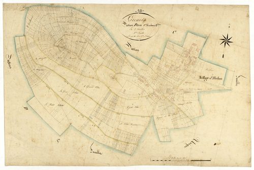 Grenois, cadastre ancien : plan parcellaire de la section D dite de Huban, feuille 2