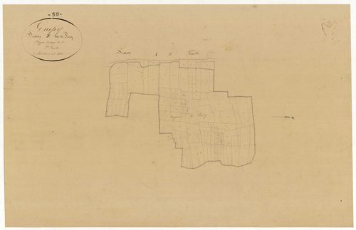 Guipy, cadastre ancien : plan parcellaire de la section B dite de Précy, feuille 2, développement