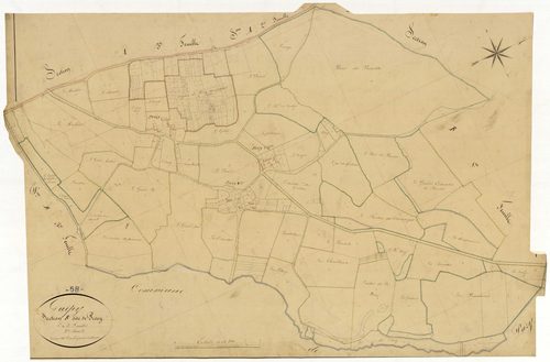 Guipy, cadastre ancien : plan parcellaire de la section B dite de Précy, feuille 2
