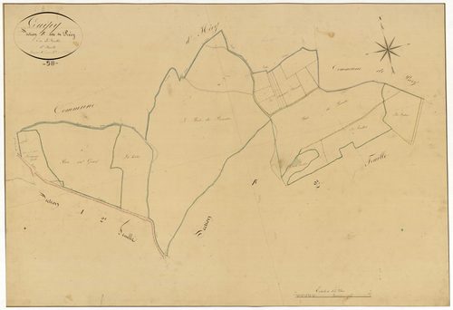 Guipy, cadastre ancien : plan parcellaire de la section B dite de Précy, feuille 1