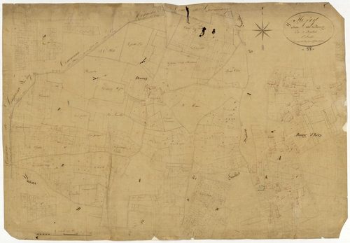 Héry, cadastre ancien : plan parcellaire de la section A dite du Bourg, feuille 1