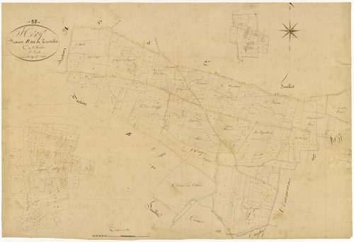 Héry, cadastre ancien : plan parcellaire de la section B dite de Tressolles, feuille 2
