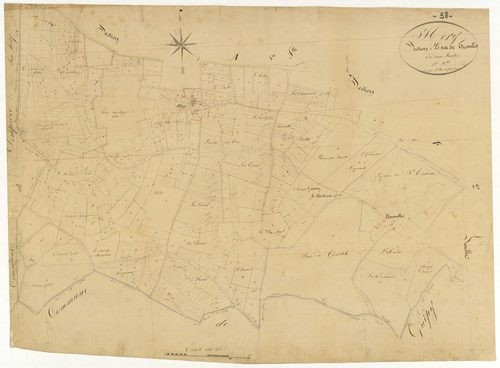 Héry, cadastre ancien : plan parcellaire de la section B dite de Tressolles, feuille 1